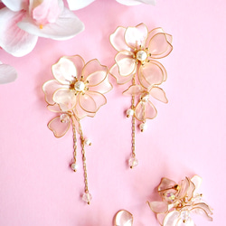 ディップアート作品 ピアス イヤリング かんざし こがね金木犀の耳飾り（ピアス/イヤリング・ディップアート）【MA-85