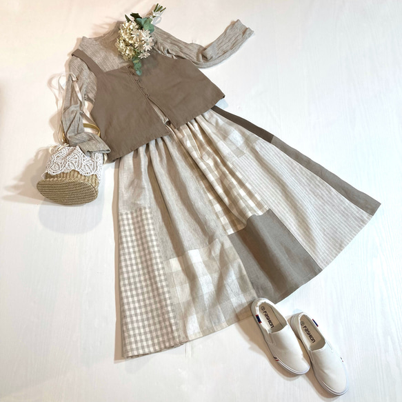 MUVEIL パッチワークスカート 0761 パッチワークタックスカート | MUhandwork