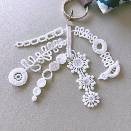 プチギフトにも！ミナペルホネン ハギレキーホルダーno.30 キーリング