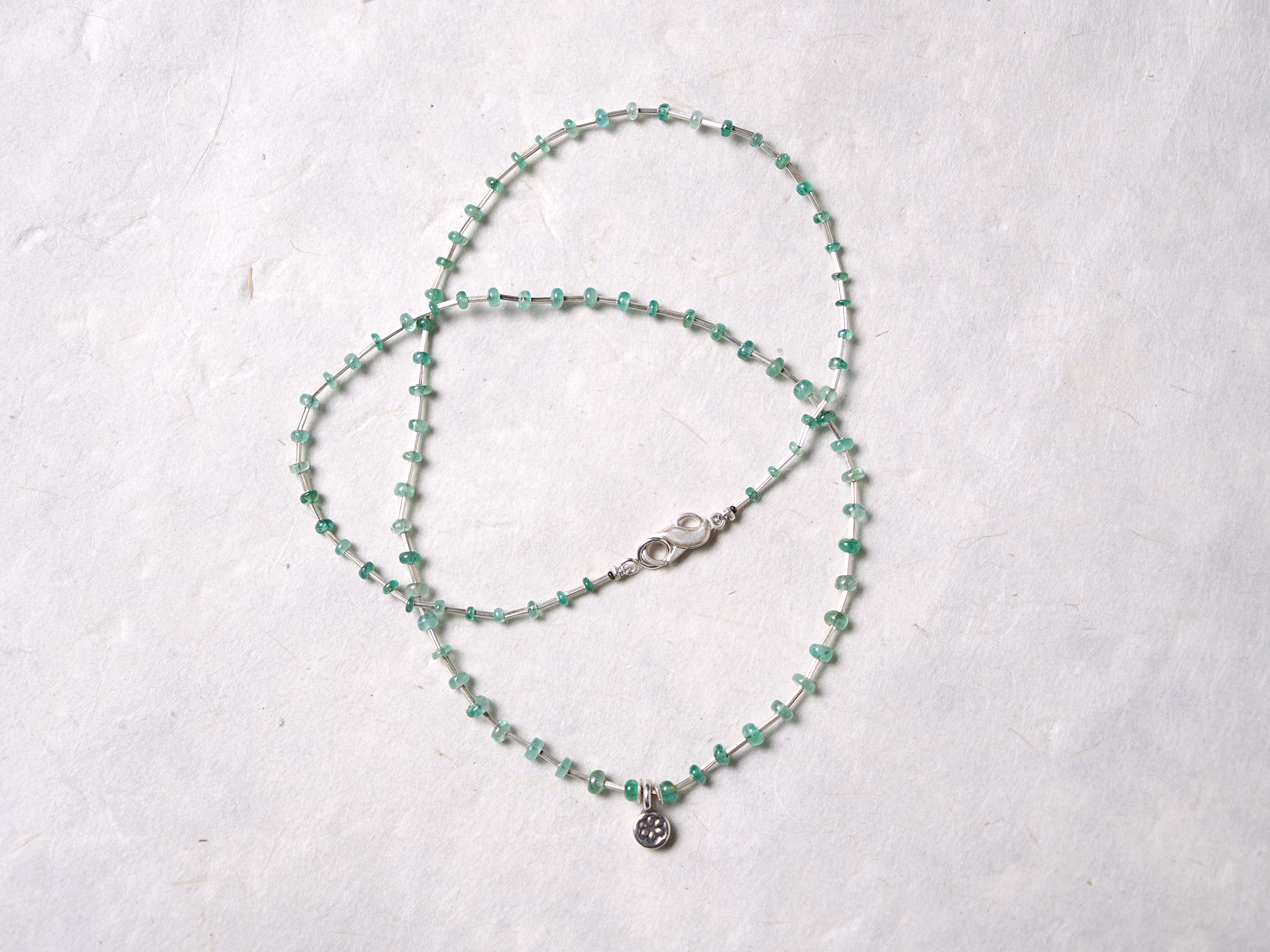 <MTO> -Lotus charm- 'emerald・silver'