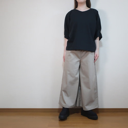 旅行や法事にも　大人のパフスリーブ　２サイズ　五分袖タックブラウス（ハーフリネン／全17色） 20枚目の画像