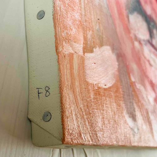 38×46㎝「キス待ちおじさん」F8・油彩・原画 N 絵画 かいがの