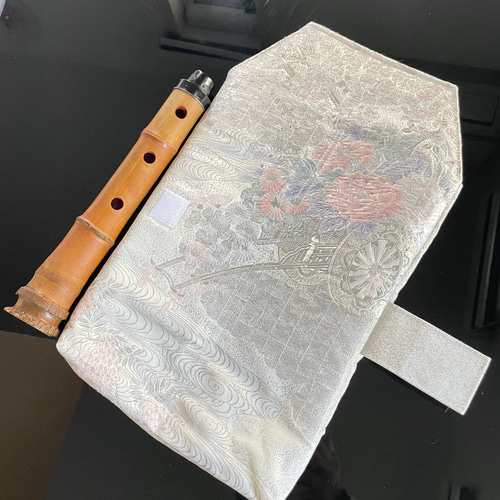 尺八袋　一尺六寸用　帯リメイク　2分割用　尺八ケース 尺八袋 一尺六寸用 帯リメイク 2分割用 尺八ケース 楽器