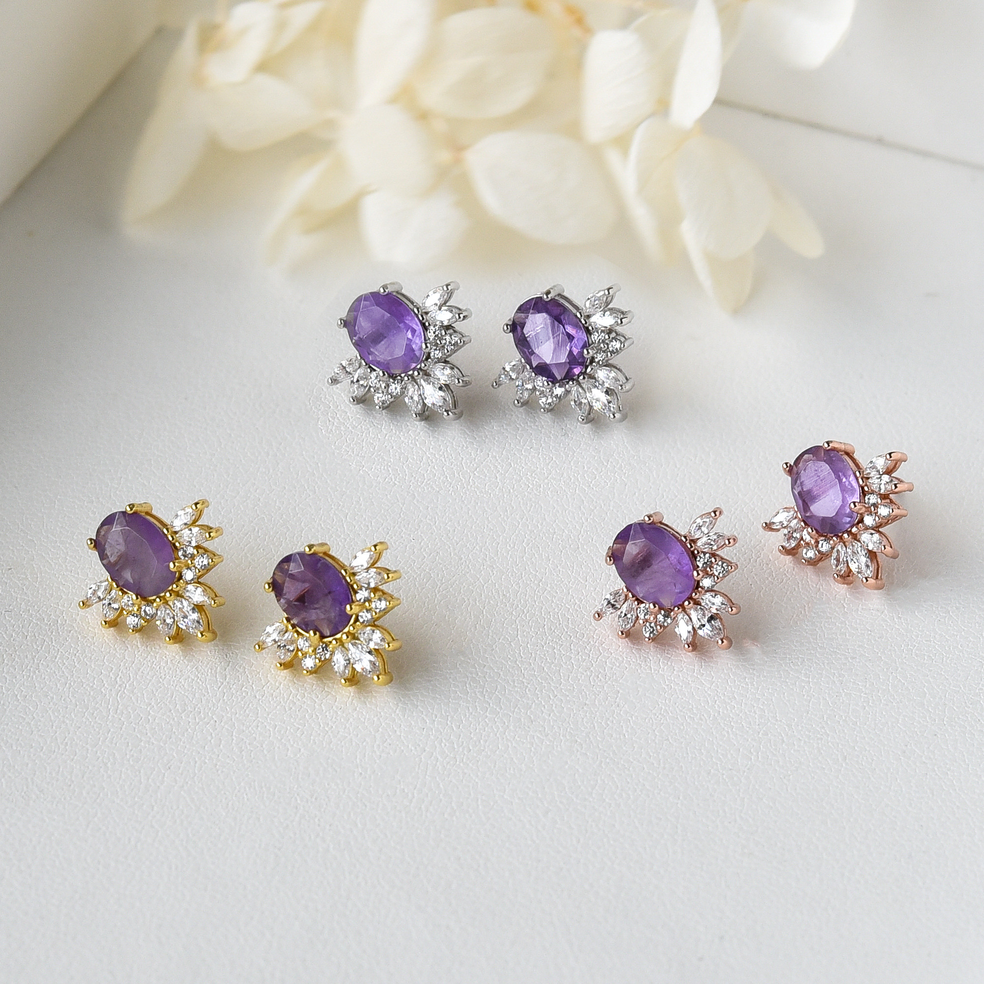 アメジスト シルバー925 ピアス ss222 amethyst