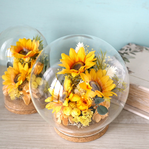 ✾ᵗʱᵃᵑᵏᵧₒᵤ販売×7✾【オビツ11】おでかけひまわりドレス①ガラスドーム付 ✾ᵗʱᵃᵑᵏᵧₒᵤ販売×7✾【オビツ11】おでかけひまわりドレス①ガラス