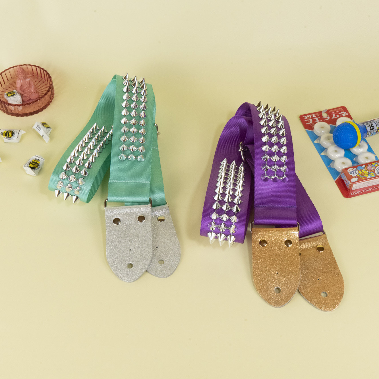 キッズスタッズギターストラップ　グリッター