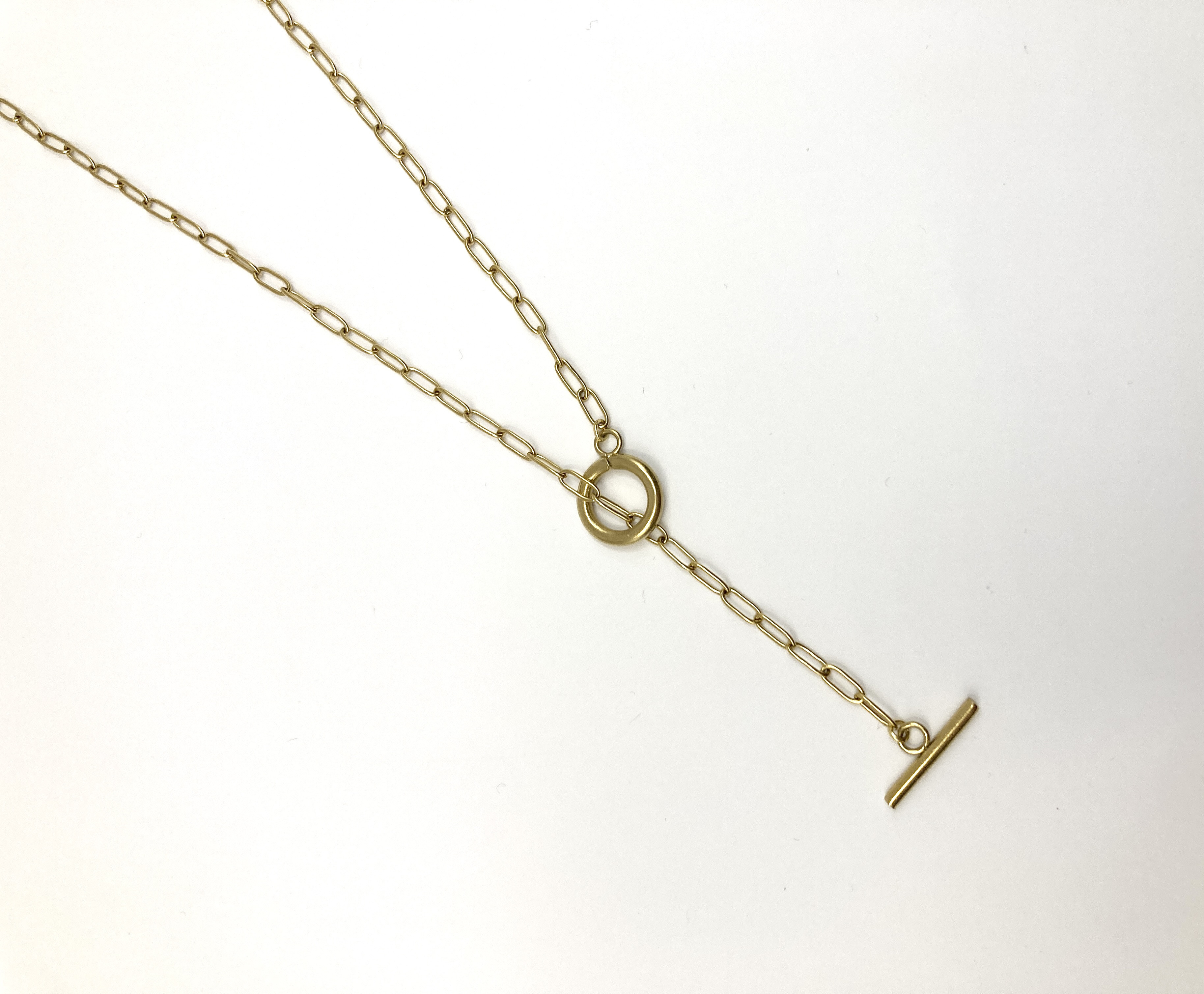 サージカルステンレスロングネックレス/ニッケルフリーメッキＧ