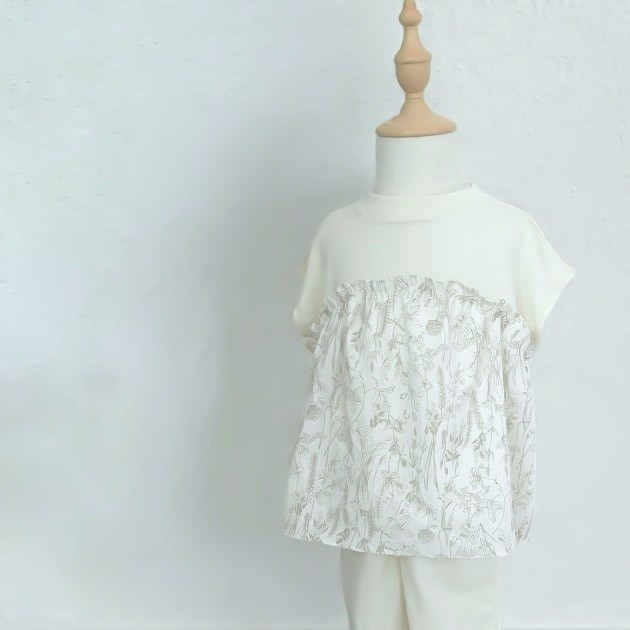 キッズパジャマ・オーガニックコットン100% ドッキングTシャツ上下セット