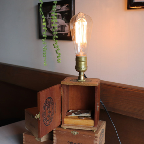 コレクティブルシガーボックスミニテーブルライト卓上照明｜葉巻煙草