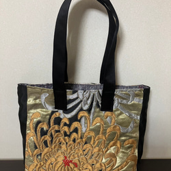 アンズルーム☆2WAY☆着物 帯☆がま口 バッグ☆ハンドバッグ