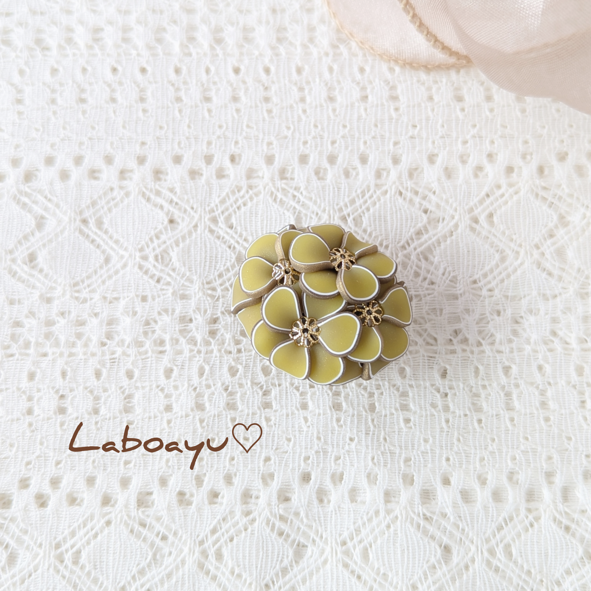 帯留め〈Bouquet・蝋梅・盛り〉