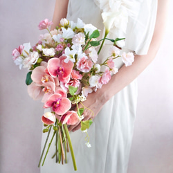 ❤️残り一点❤️アーティフィシャルフラワーブーケ ブーケ ピンクブーケ 結婚式ブーケ 1点もの】ブーケ アーティフィシャルフラワー ピンクの