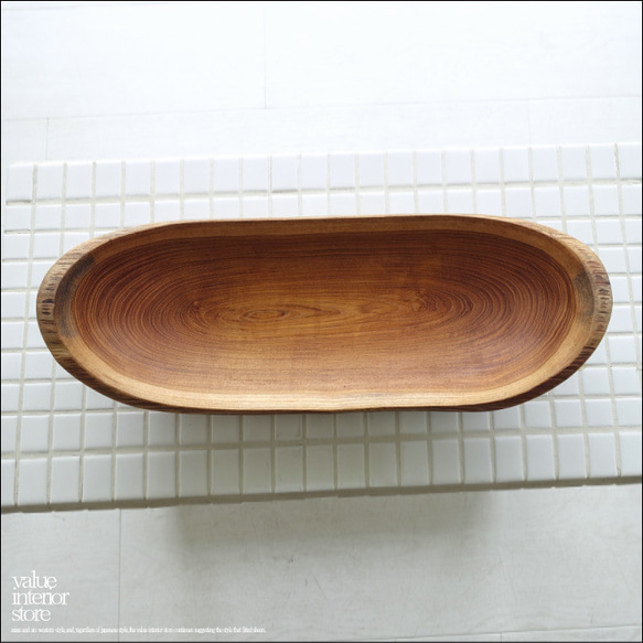 チーク無垢材 beansボウル / NA10 大型トレイ 大型食器 盛り皿 サラダボウル 入れ物 自然な様 ナチュラル 5枚目の画像