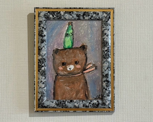 絵画。原画【ビールと熊】 絵画 アカザ麦 通販 19330831｜Creema(クリーマ)