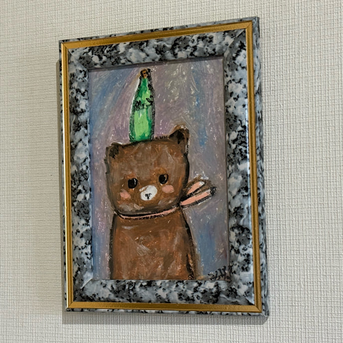 絵画。原画【ビールと熊】 絵画 アカザ麦 通販 19330831｜Creema(クリーマ)