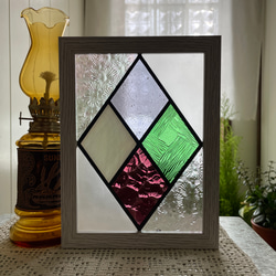 ステンドグラス パネル 大正ロマン 和モダン 格子戸 その他インテリア