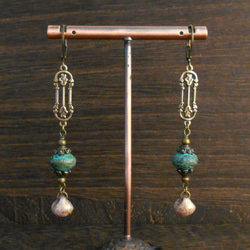 シノワズリ～（東洋風/チェコガラス/アンティーク） ピアス（フック