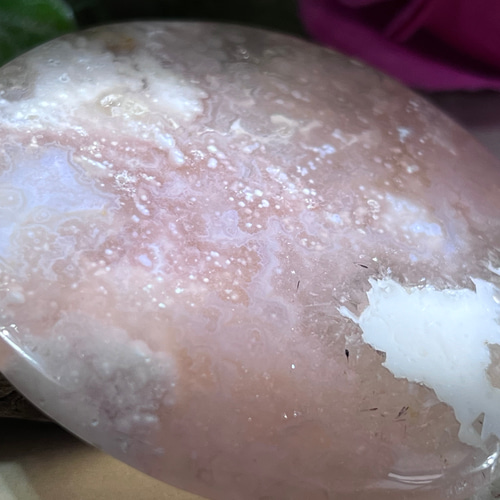 チェリーブロッサムアゲート 桜カルセドニー 櫻瑪瑙 穴あき