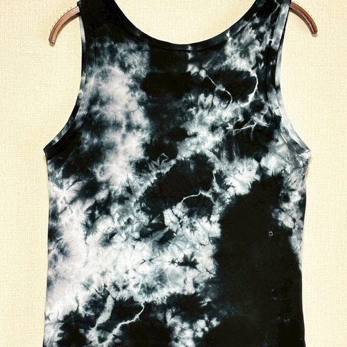 タイダイ タンクトップ Lサイズ 曼荼羅模様 ブラック×カラフル タイダイ Tie-dye タンクトップ Lサイズ 曼荼羅模様 ブラック