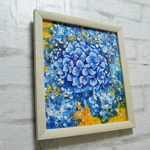 油絵 油彩 油彩画 絵 絵画【雨と紫陽花】 絵画 HR 通販