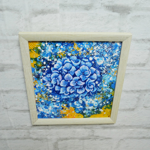 油絵 油彩 油彩画 絵 絵画【雨と紫陽花】 絵画 HR 通販