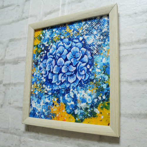 油絵 油彩 油彩画 絵 絵画【雨と紫陽花】 絵画 HR 通販