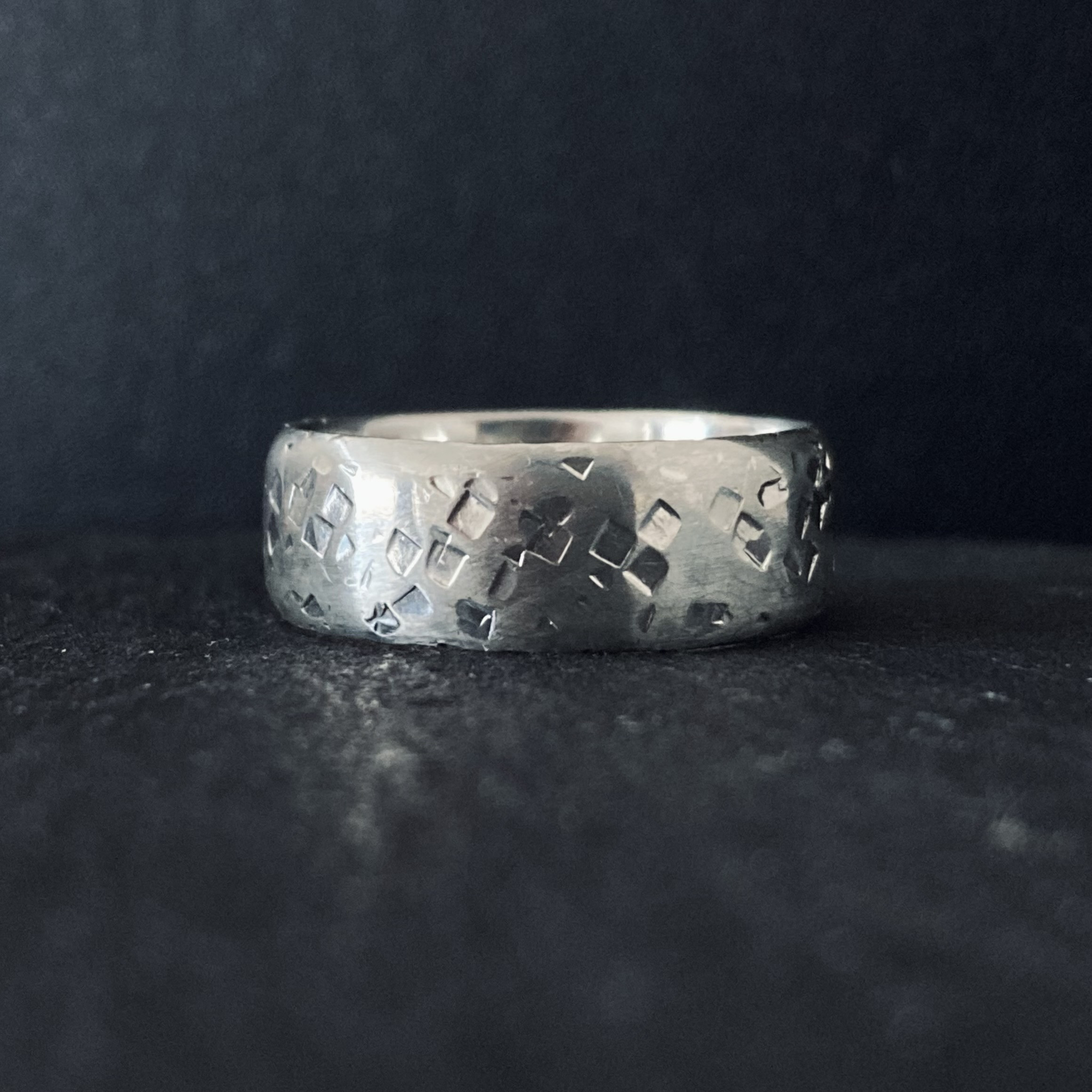 幅広モザイクリング(銀)