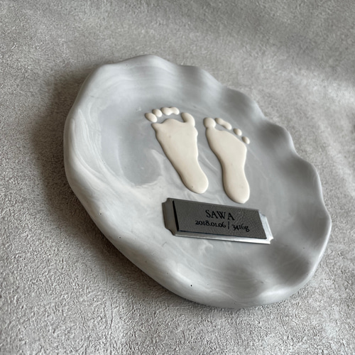 送料無料】ジェスモナイト 命名書 出産祝い プレゼント 足形 手形 名