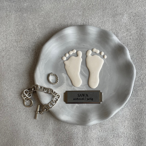 ジェスモナイト 命名書 出産祝い プレゼント 足形 手形 名入れ 雑貨