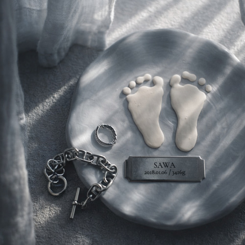 ジェスモナイト 命名書 出産祝い プレゼント 足形 手形 名入れ 雑貨