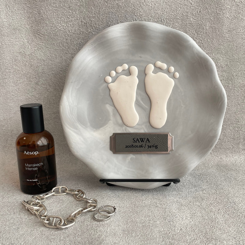 送料無料】ジェスモナイト 命名書 出産祝い プレゼント 足形 手形 名