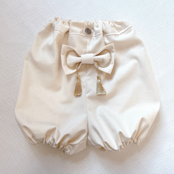 【60-100ワンサイズ】ベビー袴　ベビー着物　お食い初め　初節句 7枚目の画像