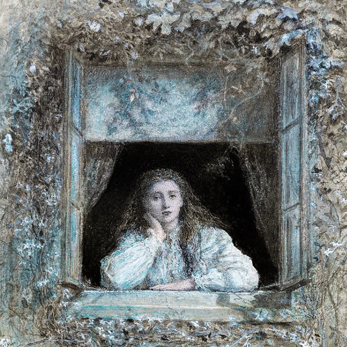 窓から顔を出す女性 A4 イギリスのアート 絵画 ARTE 通販