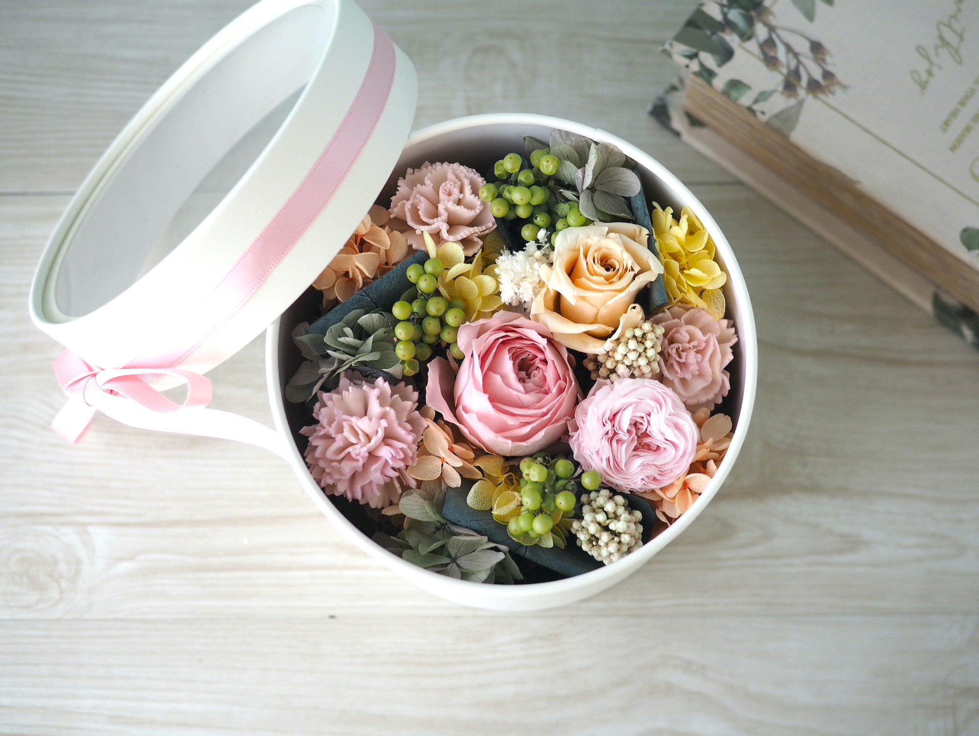 感謝の気持ちを伝える フラワーボックス  -sweet pink-