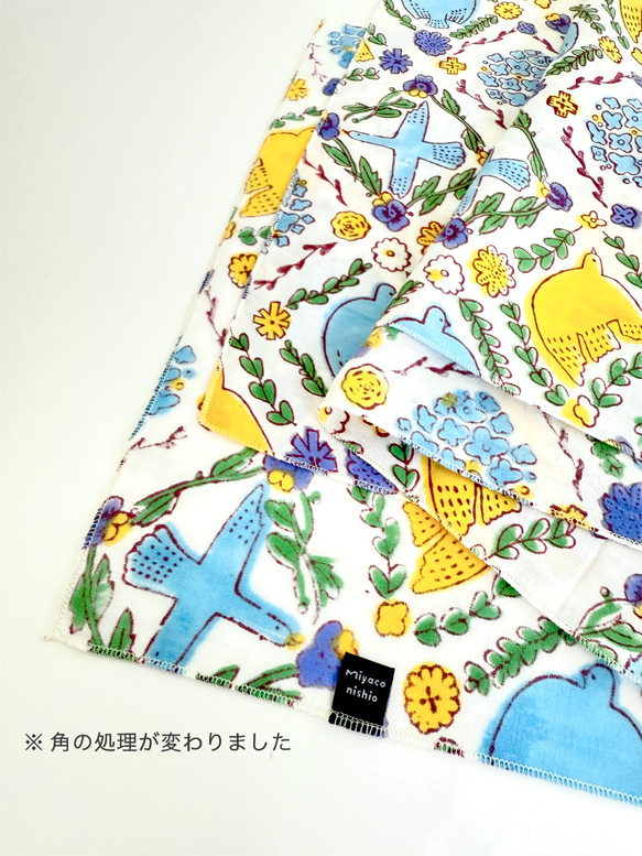 【冷え日焼け対策】オーガニックコットンのストール BIRDS 4枚目の画像