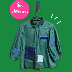 パッチワーク　シャツ 1枚目の画像