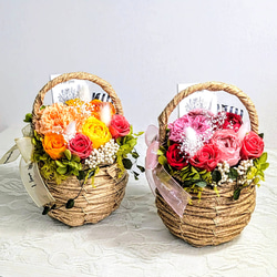 プリザーブドフラワー 花籠 バスケットアレンジ プリザーブドフラワー