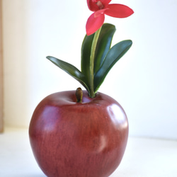 アップル＋オーキッド！？ 赤いりんごと蘭(レッド)　アーティフィシャルフラワー　咲き続けるフラワーインテリア 12枚目の画像