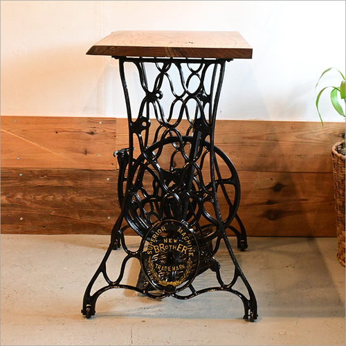 ブラザー社製 アンティーク ミシンテーブル リメイク品 古材 ケヤキ 網