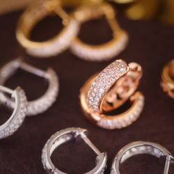 天然ダイヤモンドフープピアスk18 3011 ピアス（フープ） パール大好き