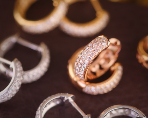 天然ダイヤモンドフープピアスk18 3011 ピアス（フープ） パール大好き