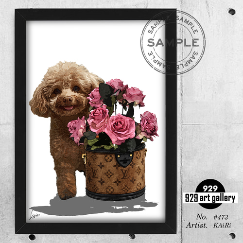 オマージュアートインテリアポスター＃473☆トイプードル・ペット
