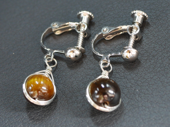 耳環　金環　①②まとめて 華麗的線繞黃虎眼耳環138 夾式耳環・耳夾KAZEYA－かぜやー的作品