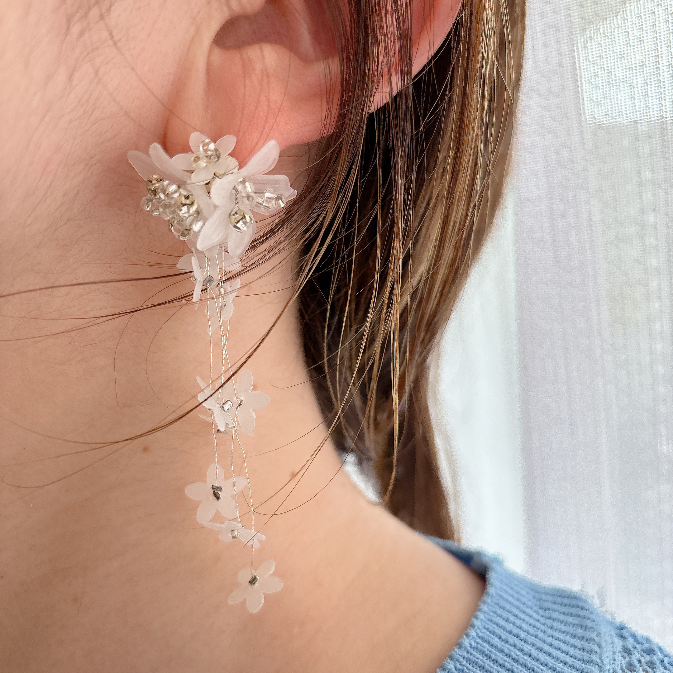 Silver Star flowerイヤリング・ノンホールピアス