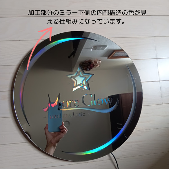 ♡44cm×44cm波形ミラーフォトフレーム♡選べるフレームカラー♡出産・結婚・誕生日祝い 9枚目の画像