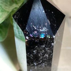 光を内包する景色 レインボー入り スモーキークォーツ ポイント 煙水晶 スモーキークォーツ レインボー ポイント ポリッシュ 原石