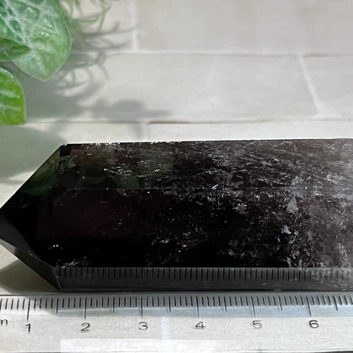 煙水晶 スモーキークォーツ レインボー ポイント ポリッシュ 原石