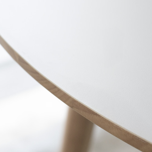 ホワイトメラミン材のラウンドダイニング［3サイズ 70cm 80cm 90cm