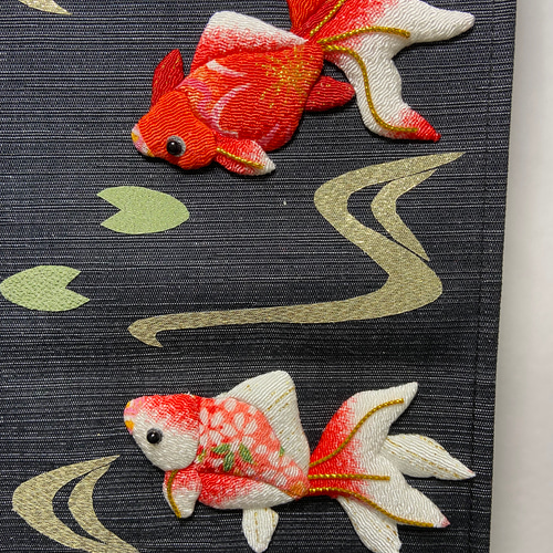 送料無料 押絵 金魚のタペストリー その他インテリア雑貨