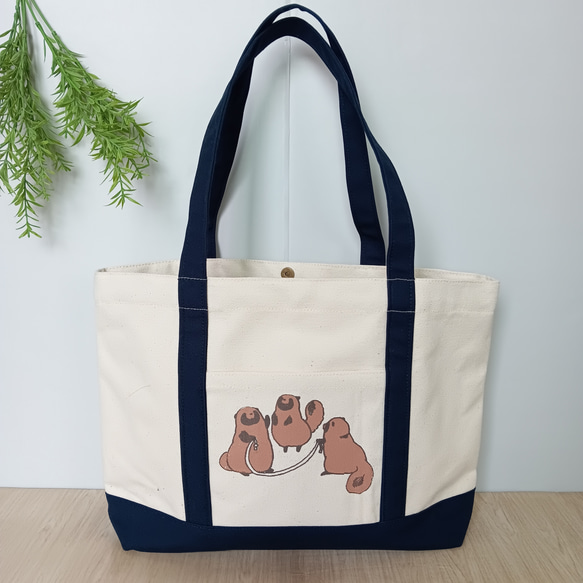 ねこあし]8号/11号×帆布×8番糸 トートバッグ×2 ねこあし]8号/11号×帆布